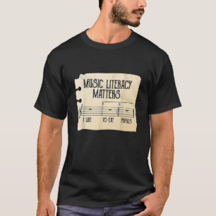 Music Literacy Matters I Like To Eat Puppies Retro T-Shirt
