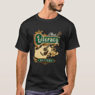 Music Literacy Matters I Like To Eat Puppies Retro T-Shirt