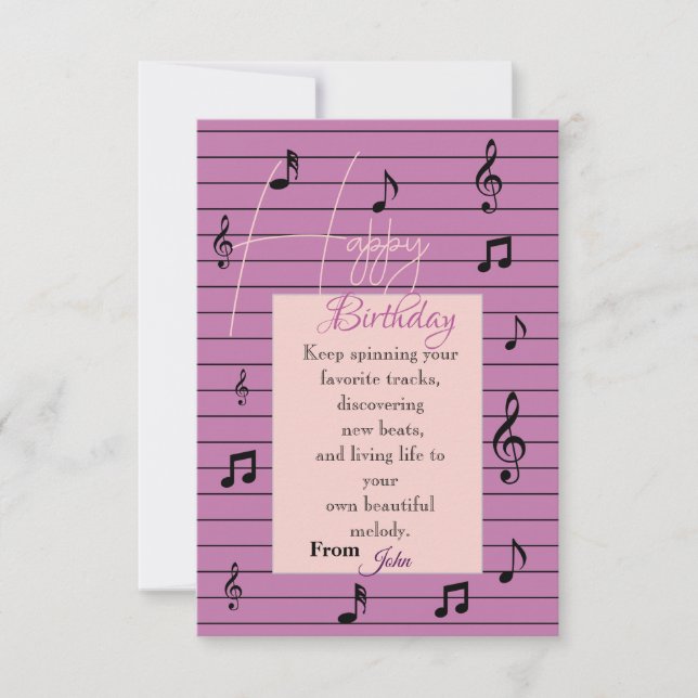Music Lover Birthday Card (Front)