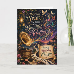Music Lover Birthday Card for Cousin