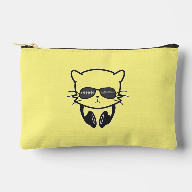 Music Lover Cat Accessory Pouch (Front)