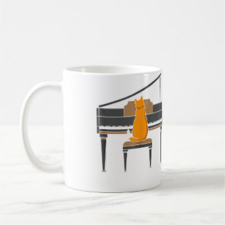 Music Lover Cat Playing Piano Coffee Mug