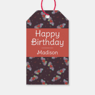 Music Lover Doodles Theme Birthday Party Red Gift Tags
