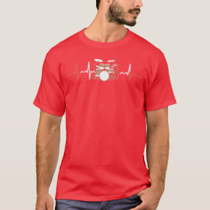 Music Lover Drum Heartbeat Drummer gift boy T-Shirt