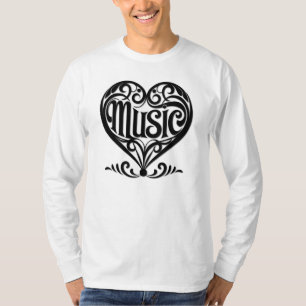 Music Lover Elegant Scrolled Heart for Musicians T-Shirt
