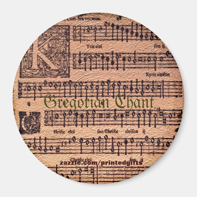 MUSIC LOVER Gregorian Chants History Magnets (Front)