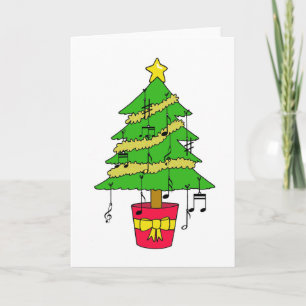 Music Lover Happy Christmas Tree Holiday Card