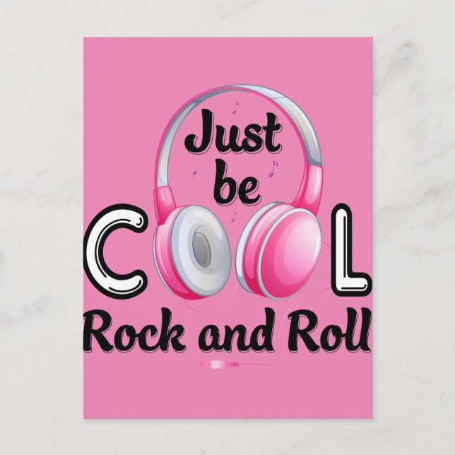 Music Lover Just Be Cool Rock and Roll Postcard (Front)