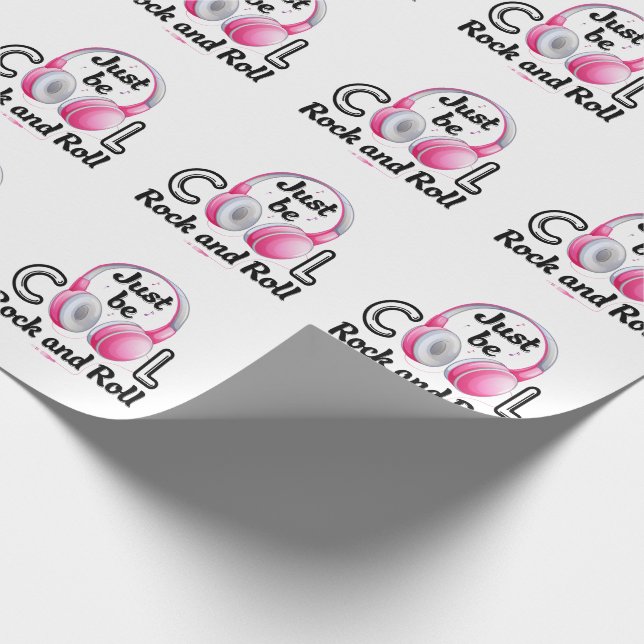 Music Lover Just Be Cool Rock and Roll Wrapping Paper (Corner)