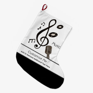 Music Lover Large Christmas Stocking
