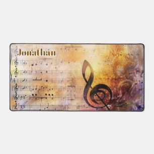 Music Lover Musical Notes Personalised Desk Mat