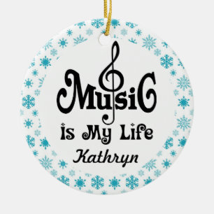 Music Lover Personalised Christmas Gift Ceramic Ornament