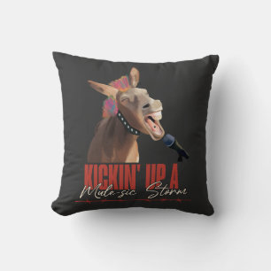Music Lover Punny Rockstar Donkey Cushion