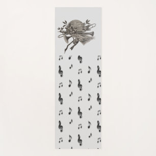 Music Lover Vintage Band Instruments Musical Notes Yoga Mat