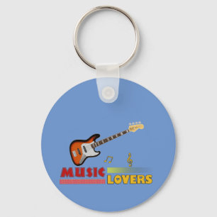 Music Lovers Bass Word Art Design Key Ring