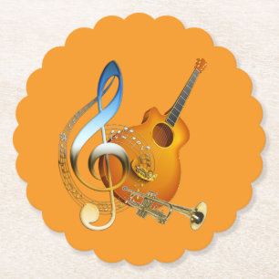 Music Lovers Celebration Themes Paper Coaster