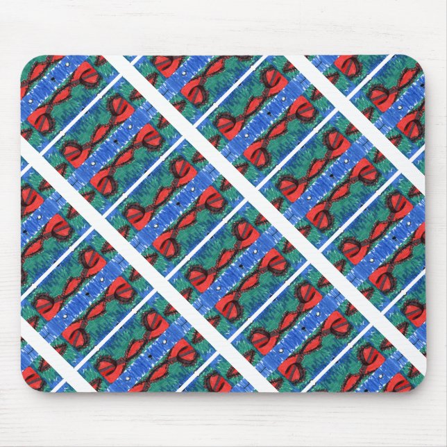 Music lovers musical notation joyful design blue   mouse pad (Front)