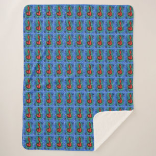 Music lovers musical notation joyful design blue   sherpa blanket