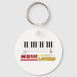 Music Lovers Piano Word Art Colourful Key Ring