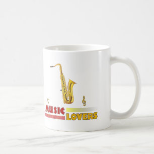 Music Lovers Saxophone Word Art Coffee Mug