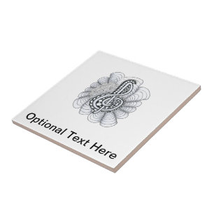 Music Lovers Treble Clef Design Ceramic Tile