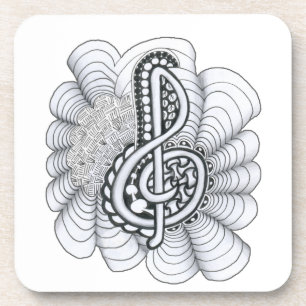 Music Lovers Treble Clef Design Coaster