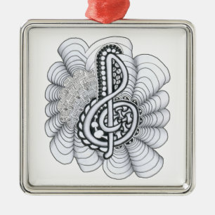 Music Lovers Treble Clef Design Metal Tree Decoration