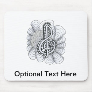 Music Lovers Treble Clef Design Mouse Pad