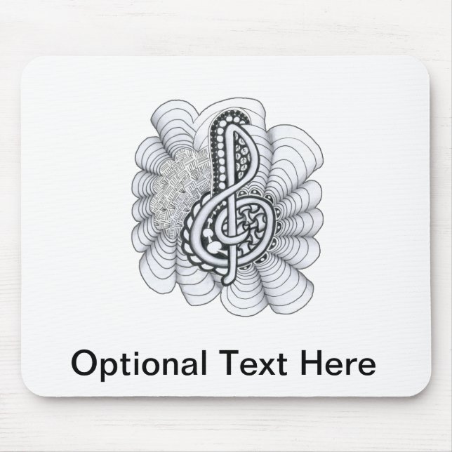 Music Lovers Treble Clef Design Mouse Pad (Front)
