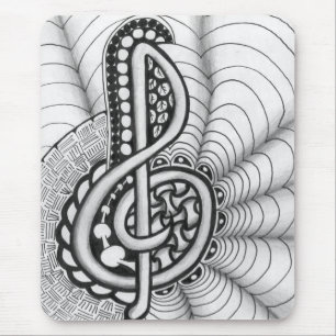 Music Lovers Treble Clef Design Mouse Pad