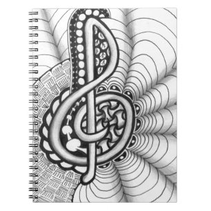 Music Lovers Treble Clef Design Notebook