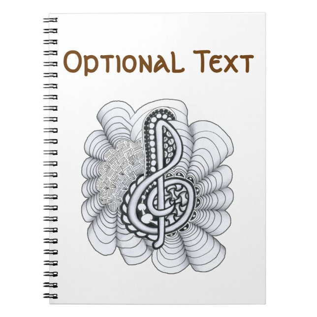 Music Lovers Treble Clef Design Notebook (Front)