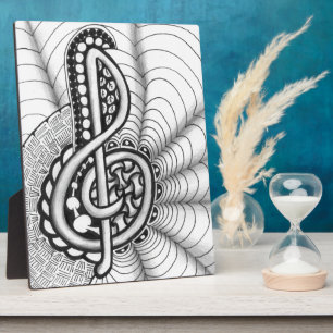 Music Lovers Treble Clef Design Plaque