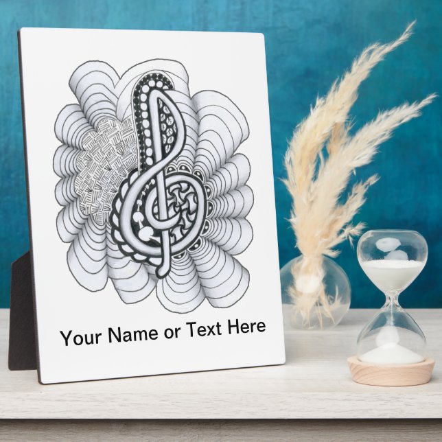 Music Lovers Treble Clef Design Plaque (Side)