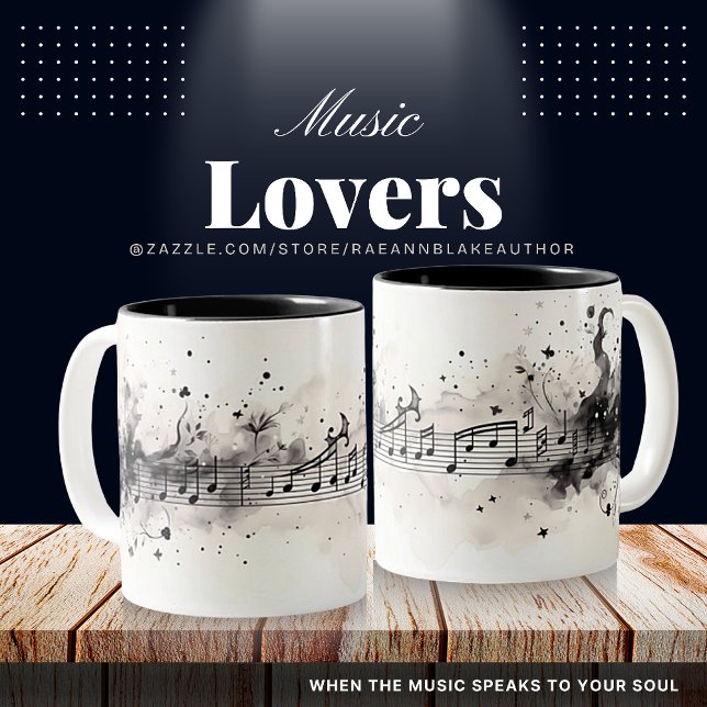 Music Lovers Watercolor Ink Ceramic Mug (Creator Uploaded)