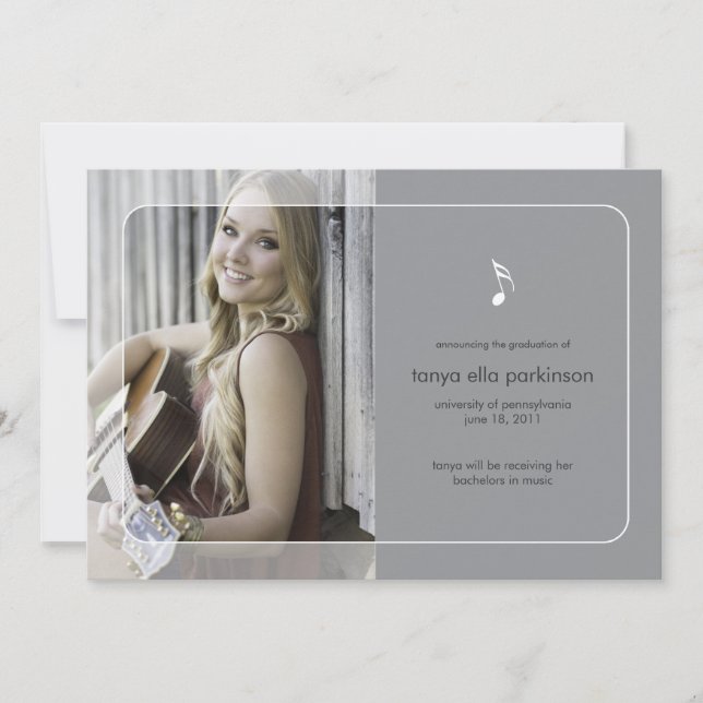Music Major Graduation Announcement (Front)