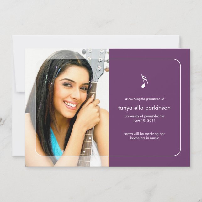 Music Major Graduation Announcement (Front)