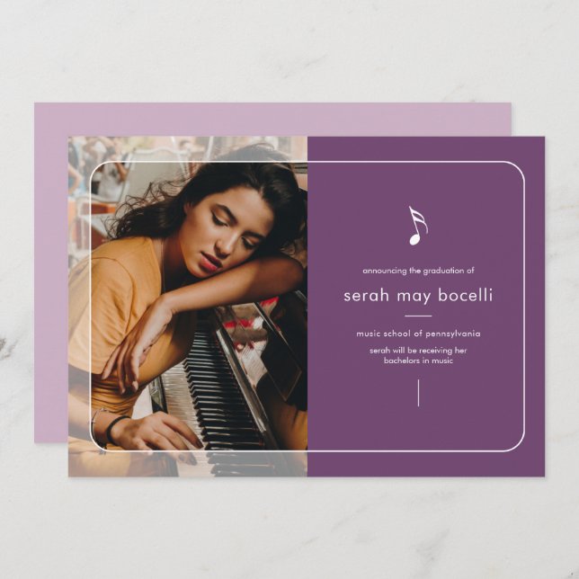 Music Major Graduation Invitation (Front/Back)