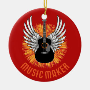 Music Maker (guitar player) Ceramic Ornament