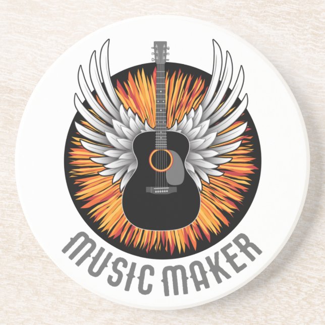 Music Maker (guitar player) Coaster (Front)