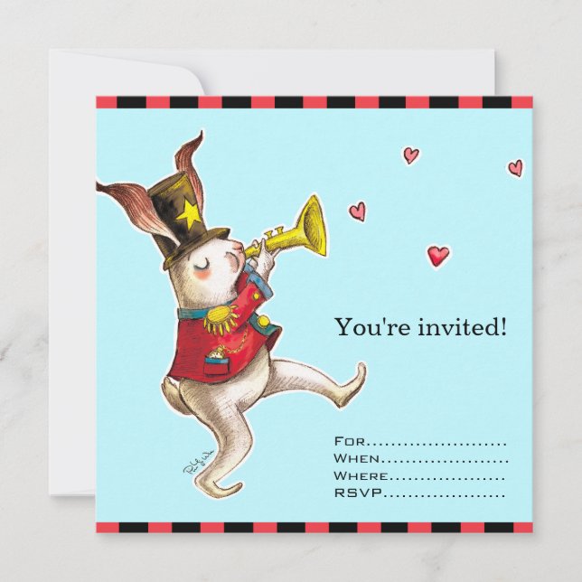 Music Maker! Rabbit invitation card (Front)