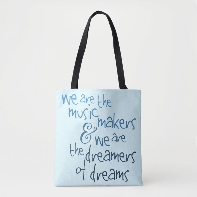 Music Makers - Teal Modern Typography Tote Bag (Front)