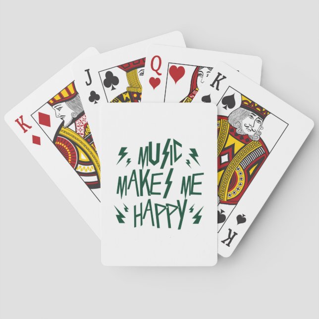 Music Makes Me Happy Playing Cards (Back)