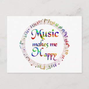 Music Makes Me Happy Postcard