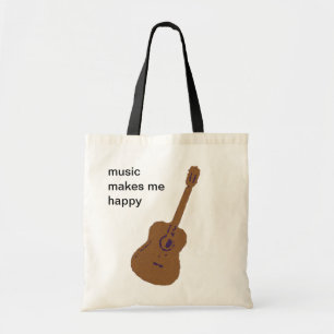 music makes me happy tote bag