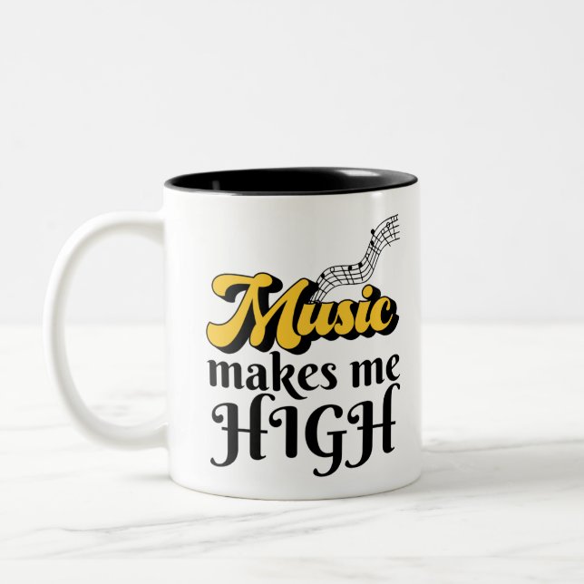 Music Makes Me High Two-Tone Coffee Mug (Left)