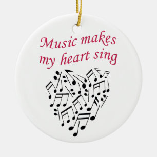 Music Makes My Heart Sing Ceramic Ornament