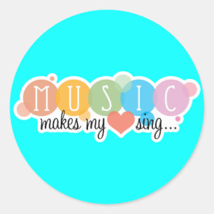 Music Makes My Heart Sing Classic Round Sticker