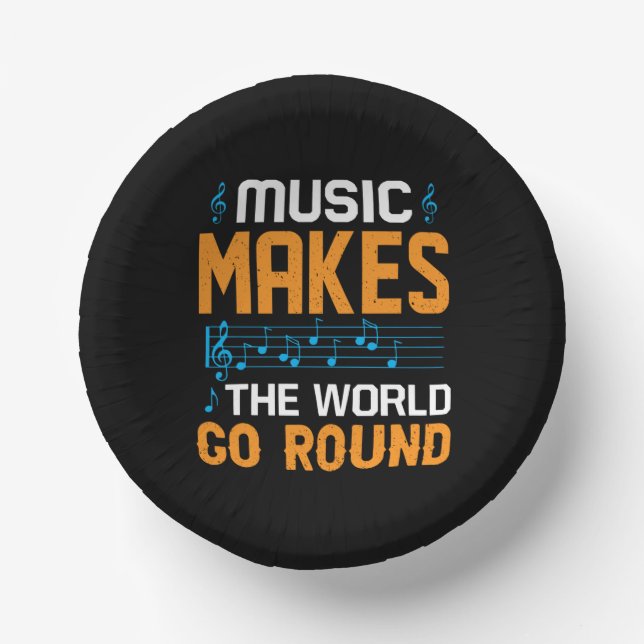 Music Makes The World Go Round Paper Plate (Front)