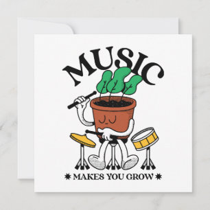 Music Makes You Grow Plant Drummer